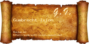 Gumbrecht Ixion névjegykártya